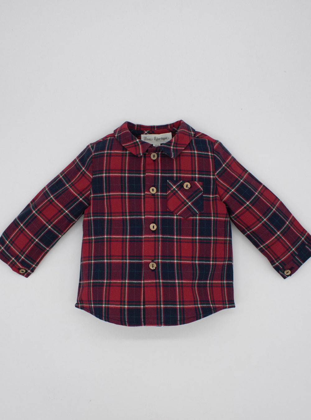 Navy and red checked shirt 1