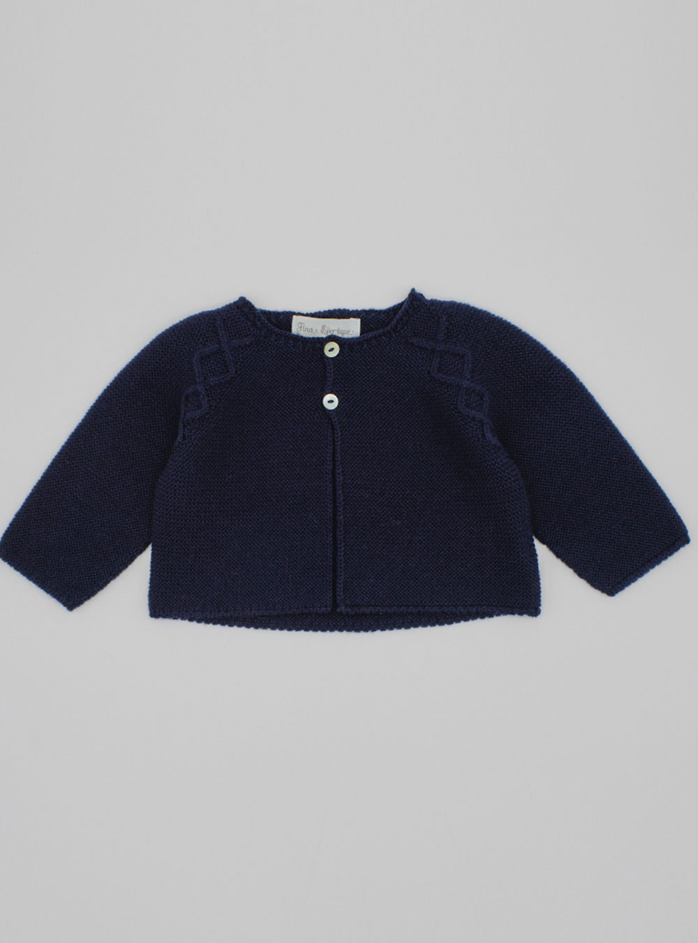 Navy knitted knots cardigan 1